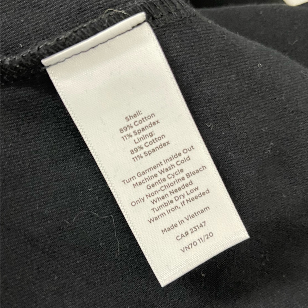 Talbots Skirt Skort Solid Black Pull On Lined Cotton Blend Workout Tennis Knit - Picture 8 of 8